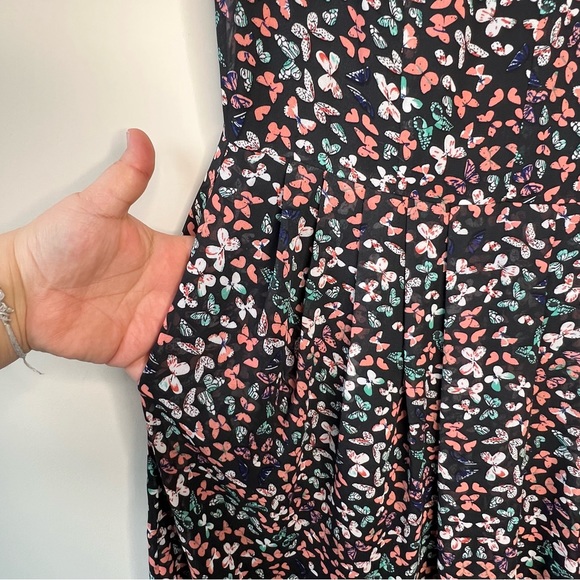 Betsey Johnson FY02W85  Womens Black Multi Lace Neckline Floral Lined Dress 4 - Picture 4 of 13